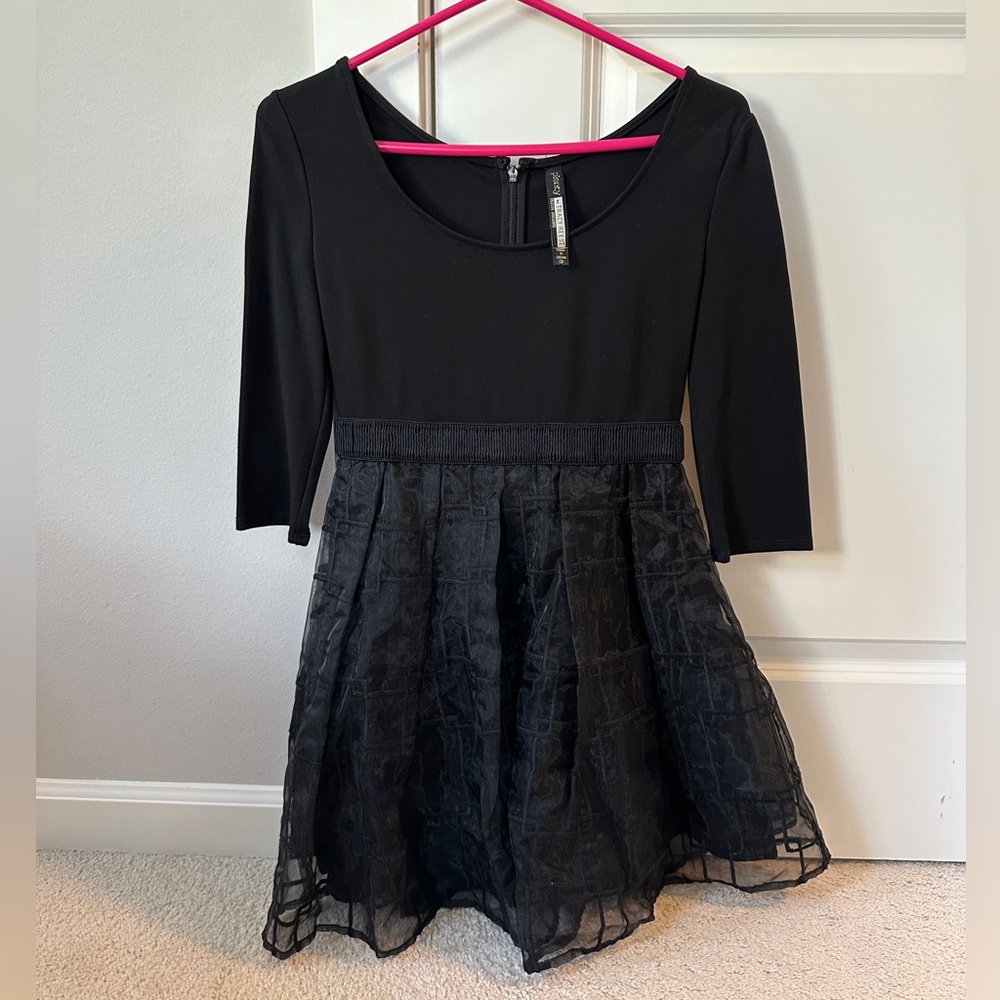 Plenty by Tracy Reese Black Middle Sleeve Dress Petites 0P
